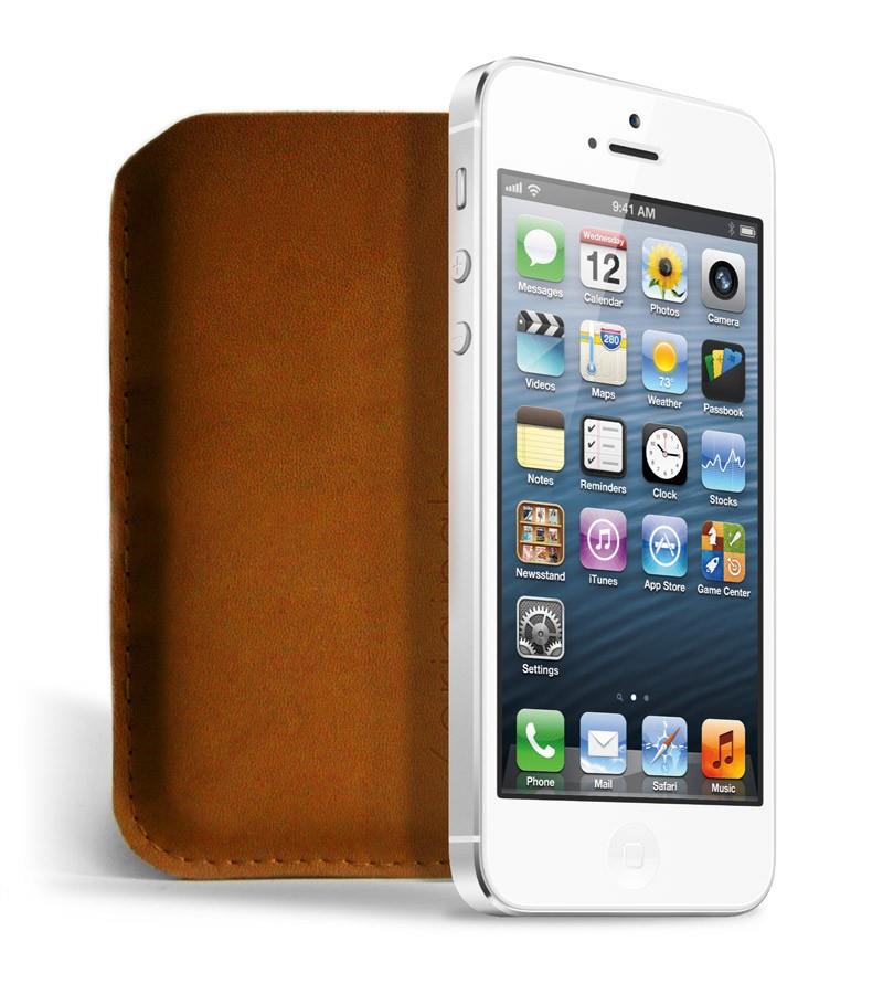 9400324   Mujjo iPhone 5 Sleeve Brown skinn hylster